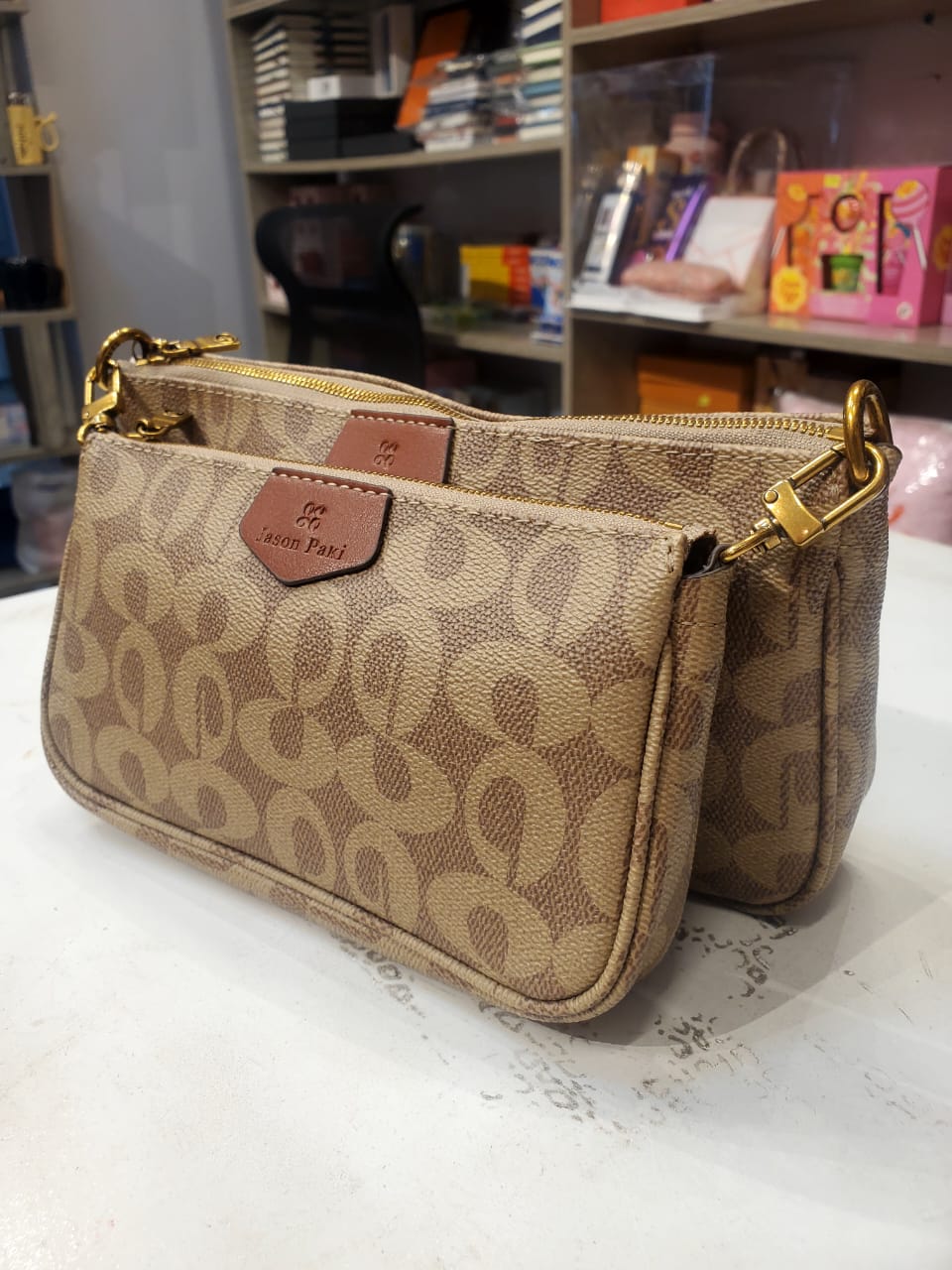 Classic Signature Wristlet Clutch