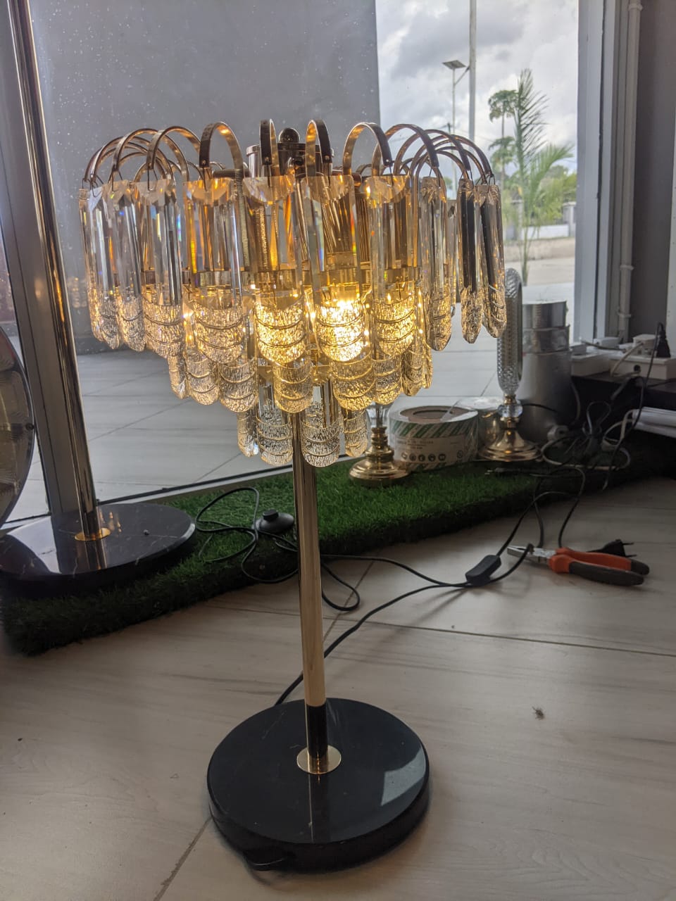Crystal Table Lamp – Chandelier Style