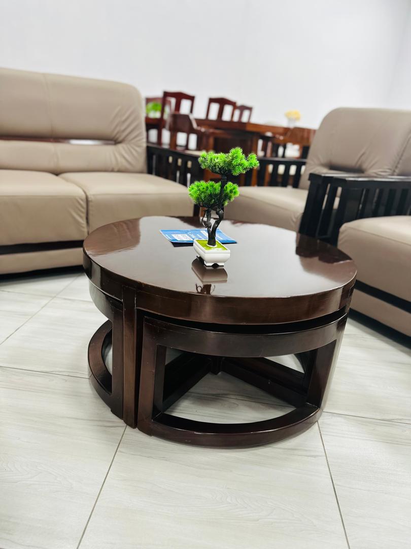 Living Room Set – 2 Sofas + Round Coffee Table