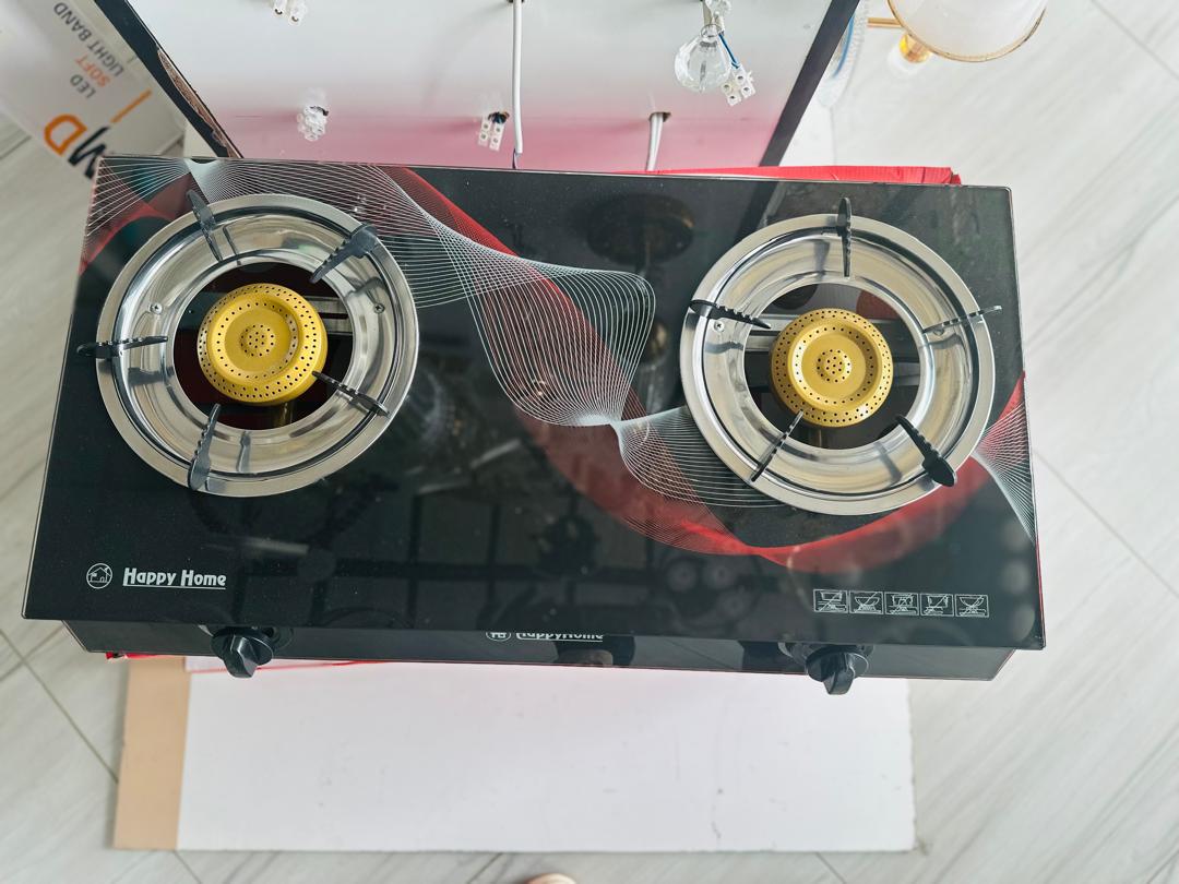 Happy Home 2-Burner Gas Cooker – Glass Top