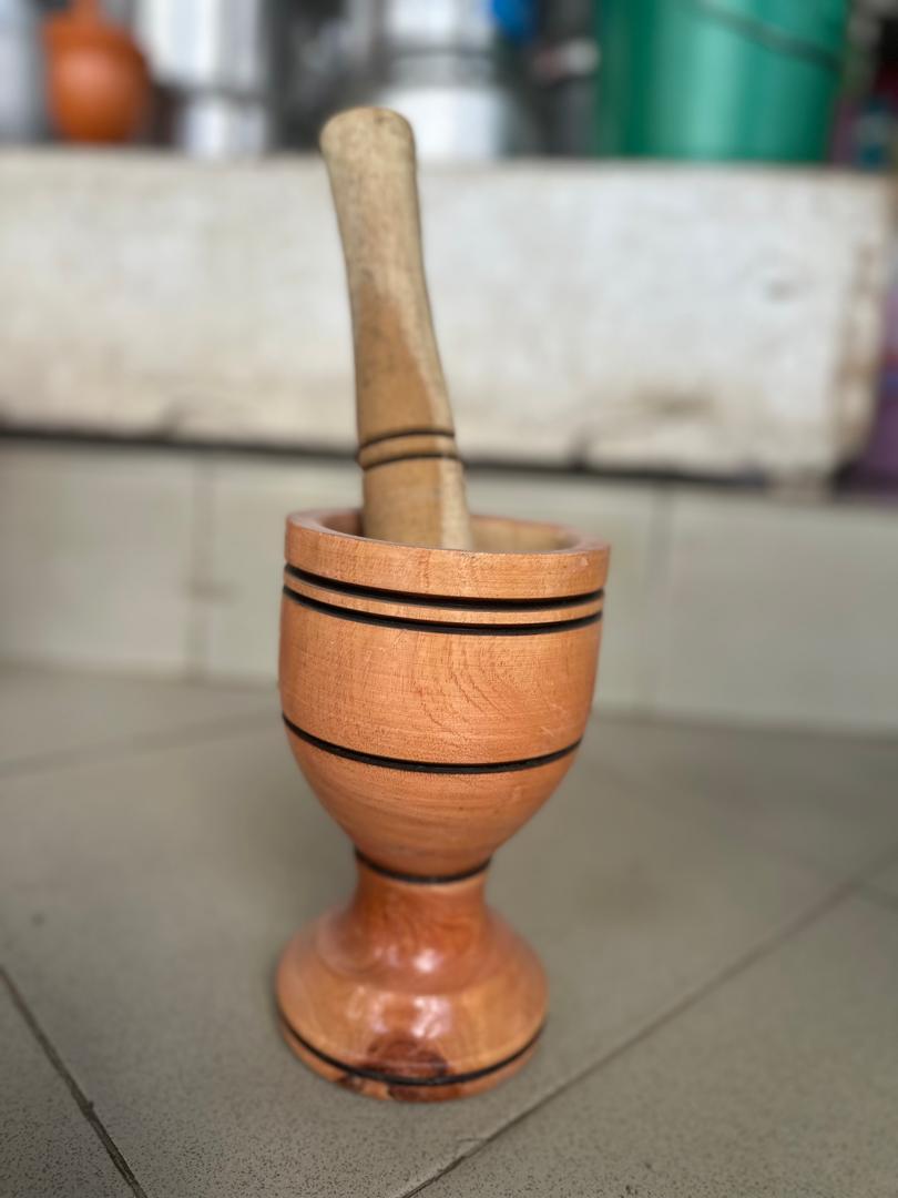 Traditional Wooden Mortar and Pestle Set