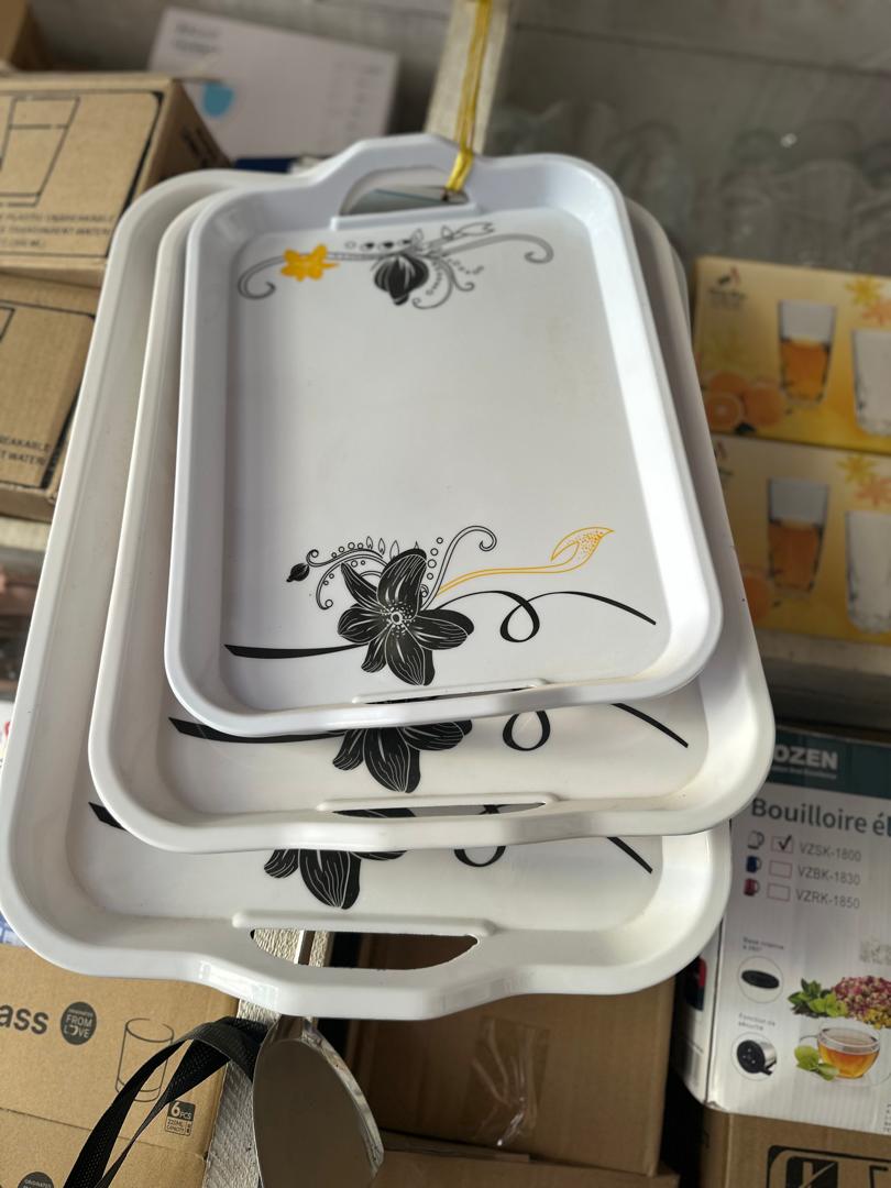 Floral Design Serving Tray Set
