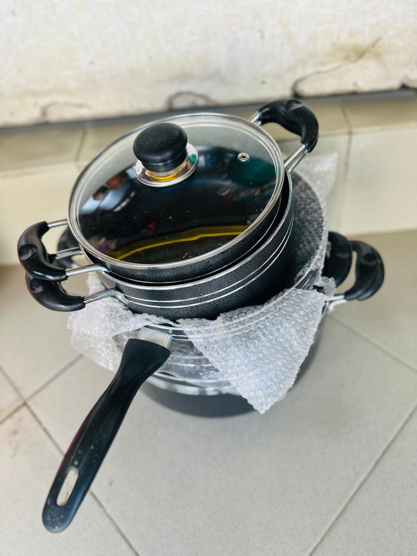 Non-Stick Cookware Pot Set with Glass Lid