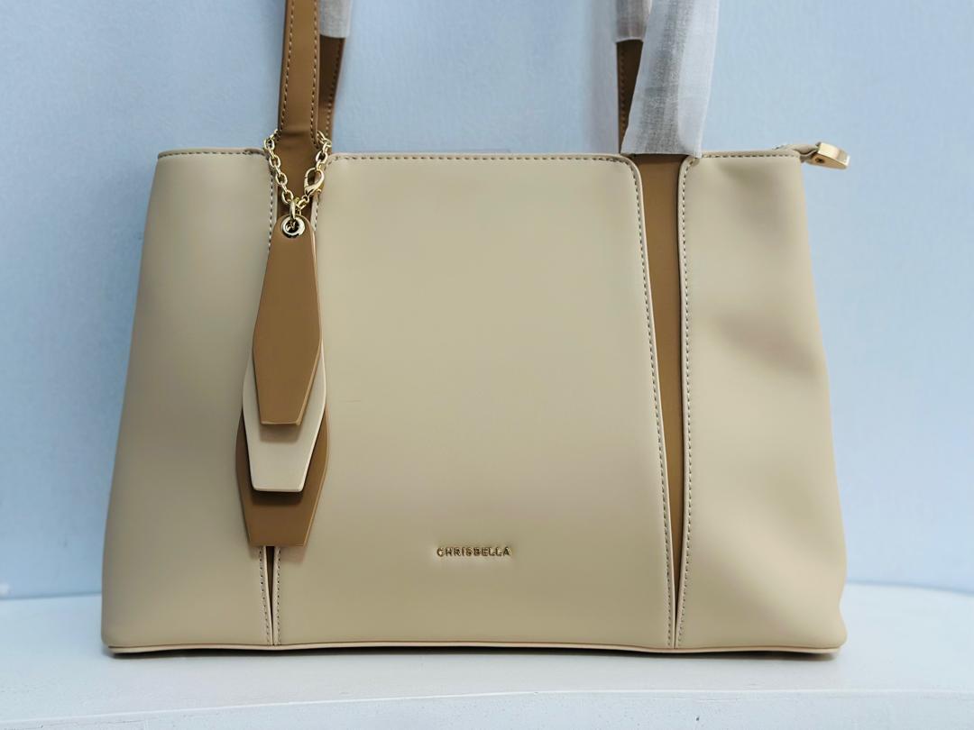 Chrisbella Two-Tone Handbag with Charm