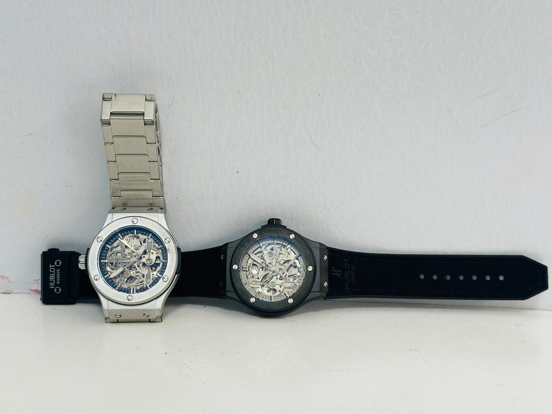 Skeleton Dial Automatic Watch Set (His & Hers / Duo Style)