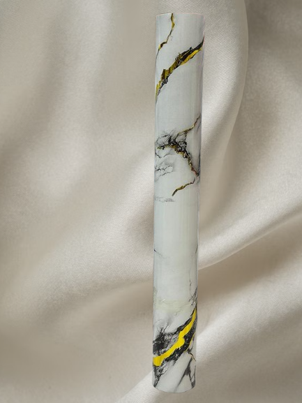 Marble-Effect Wallpaper Roll (White & Gold)