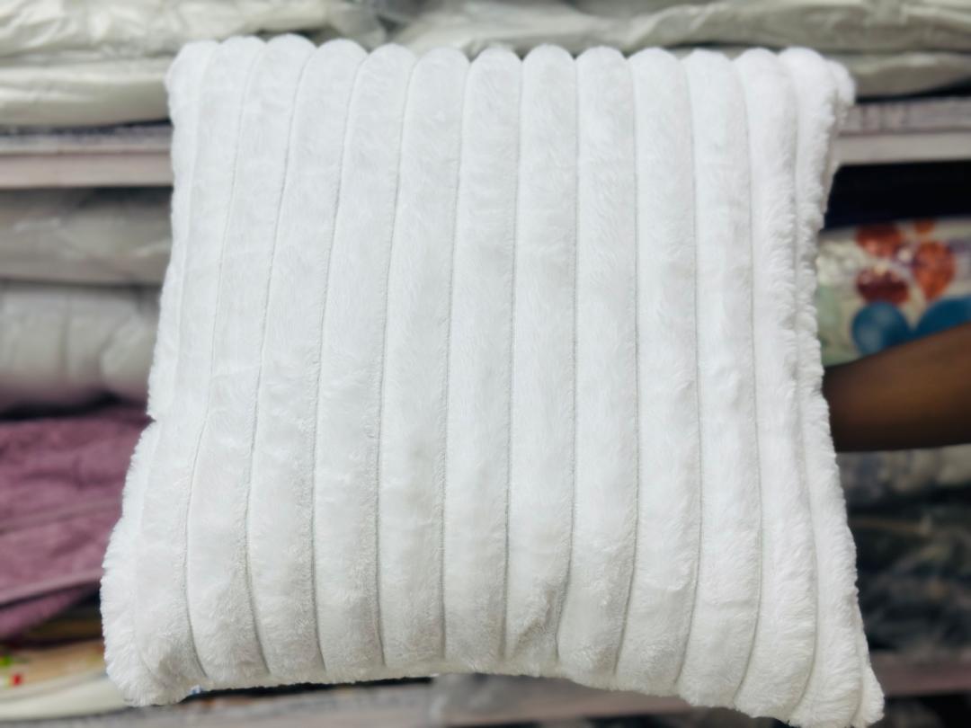 Ribbed Faux Fur Throw Pillow