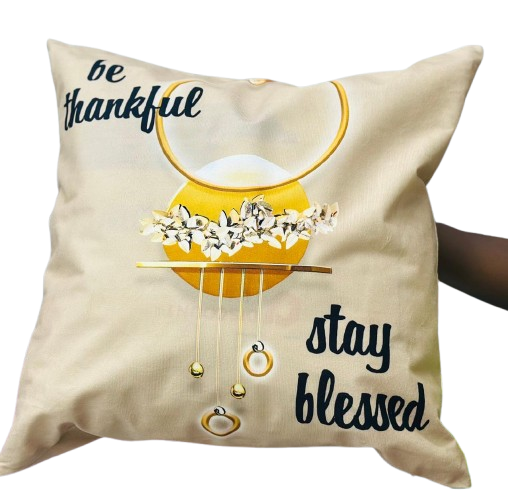 "Be Thankful, Stay Blessed" Decorative Pillow Case