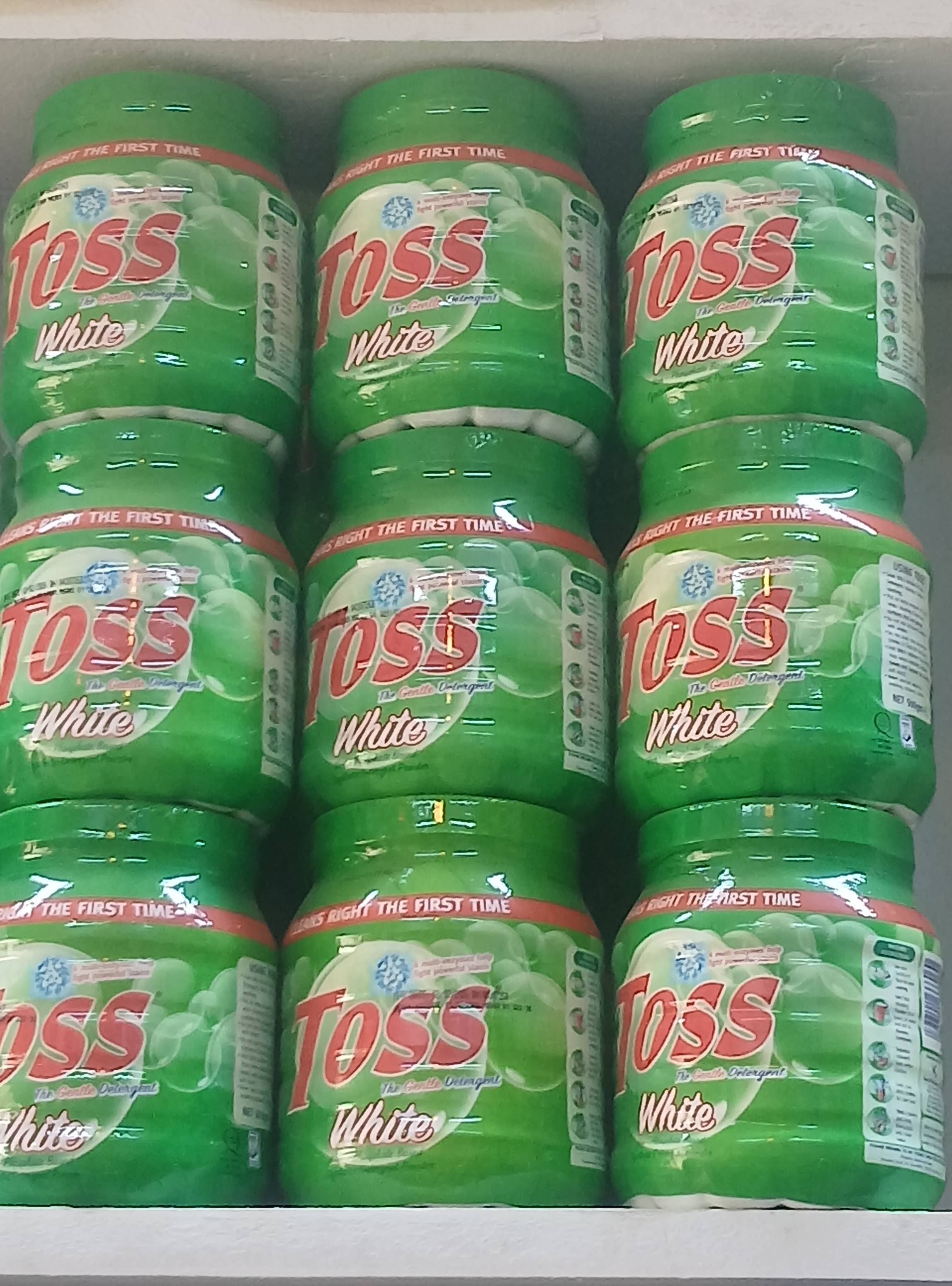 Toss detergent